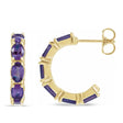 Oval Lab Amethyst Hoop Earrings 14K Yellow Gold (2.76ct)