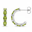Oval Lab Peridot Hoop Earrings in Sterling Silver (3.32ct)