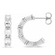 Oval White Sapphire Hoop Earrings in Sterling Silver (3.92ct)