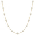 Cultured Freshwater Pearl Station Necklace 14K Yellow Gold 5.5-6mm