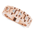 Natural Diamond Chain Link Ring 14K Rose Gold (0.25ct)