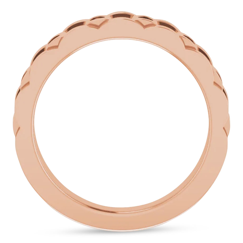 Natural Diamond Chain Link Ring 14K Rose Gold (0.25ct)