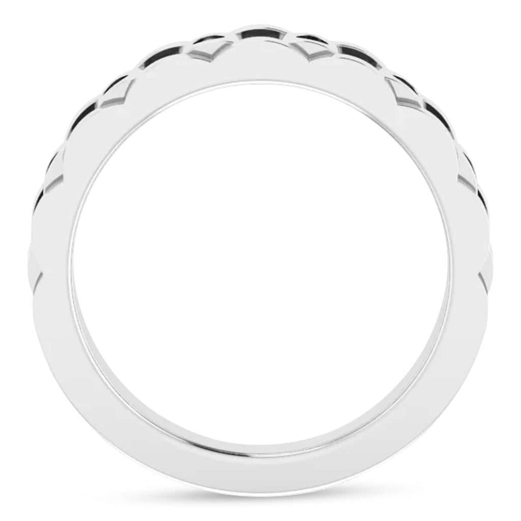 Natural Diamond Chain Link Ring Sterling Silver (0.25ct)