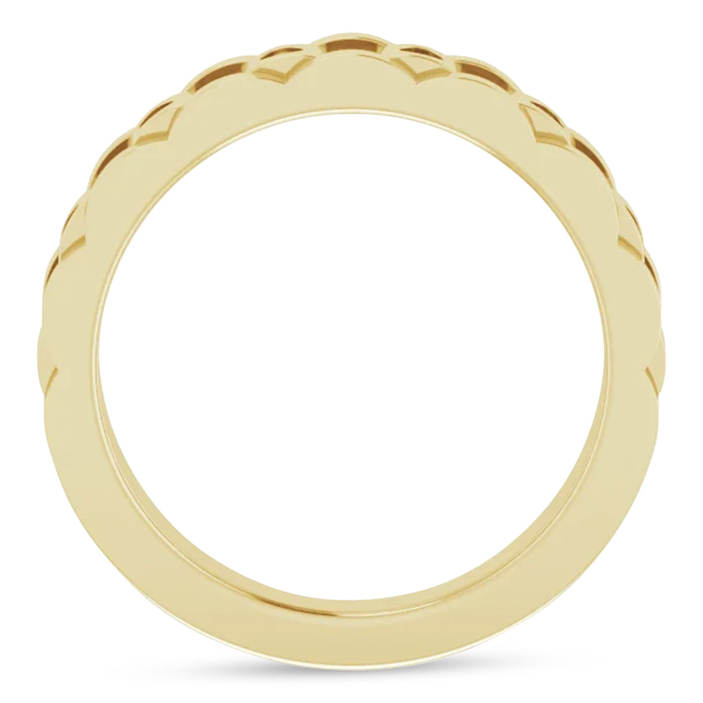 Natural Diamond Chain Link Ring 14K Yellow Gold (0.25ct)