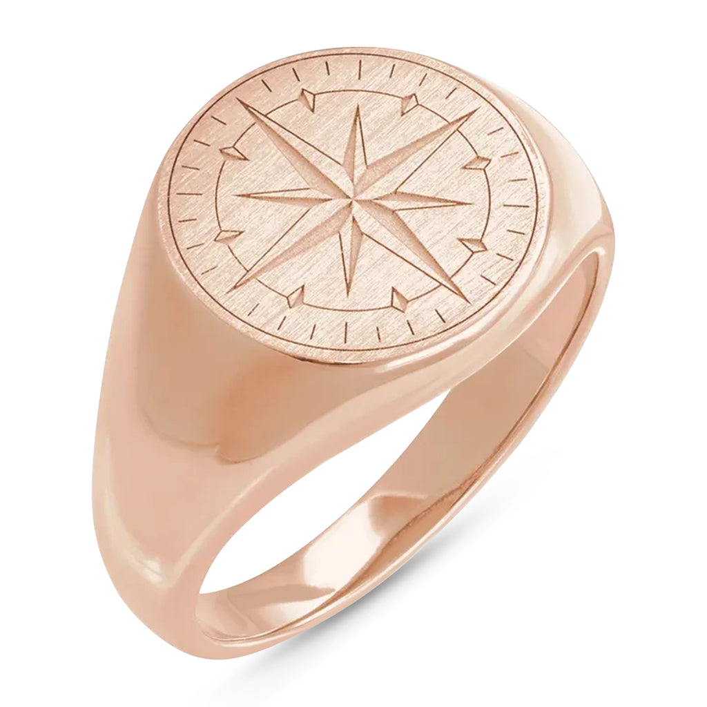Compass Signet Ring 14K Rose Gold