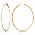 Inside-Outside Pave Oval Diamond Hoop Earrings 14k Yellow Gold (0.50ct)