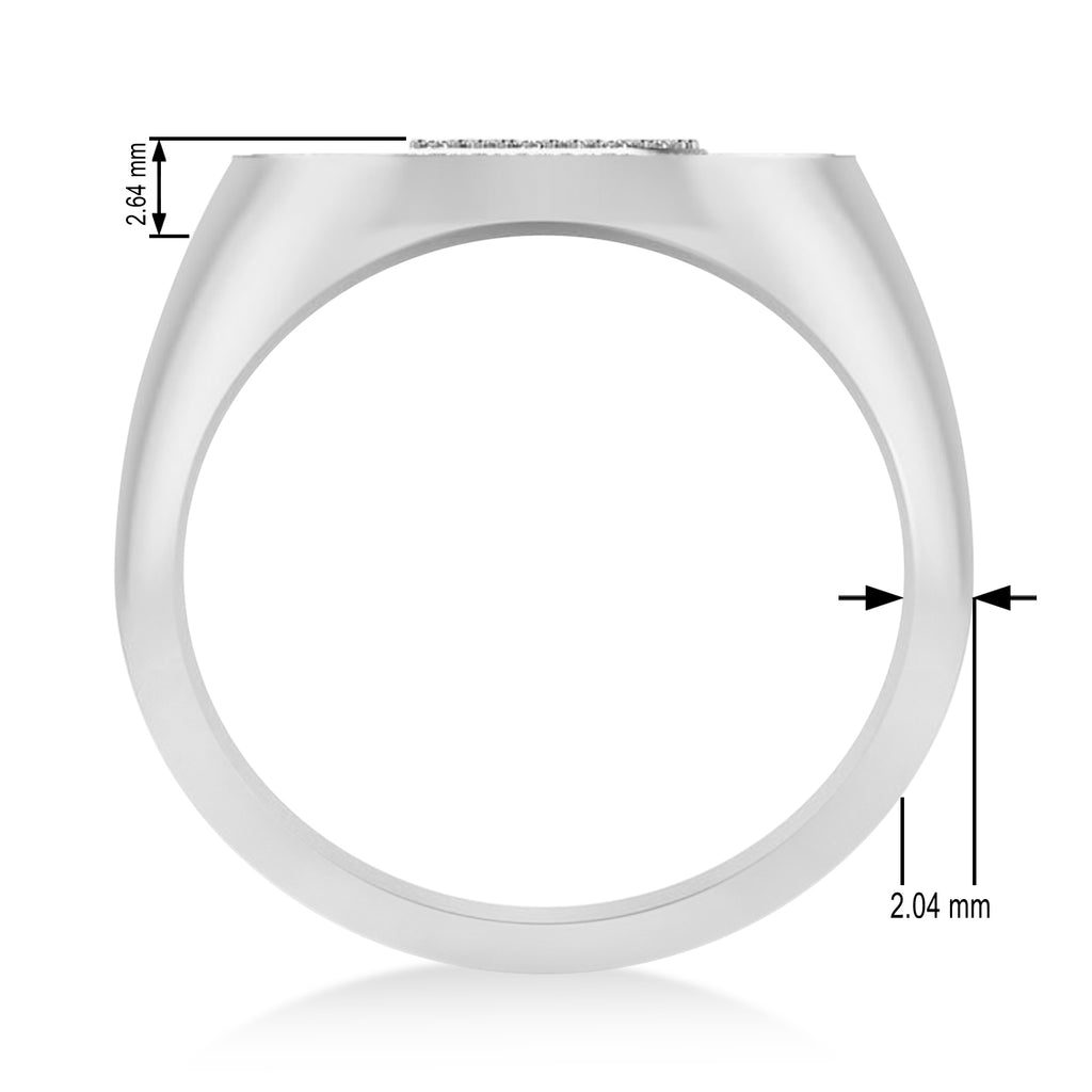 Diamond Cryptocurrency Bitcoin Men's Ring 14k White Gold (0.34ct)