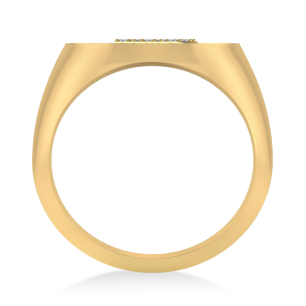 Diamond Cryptocurrency Bitcoin Men's Ring 14k Yellow Gold (0.34ct)