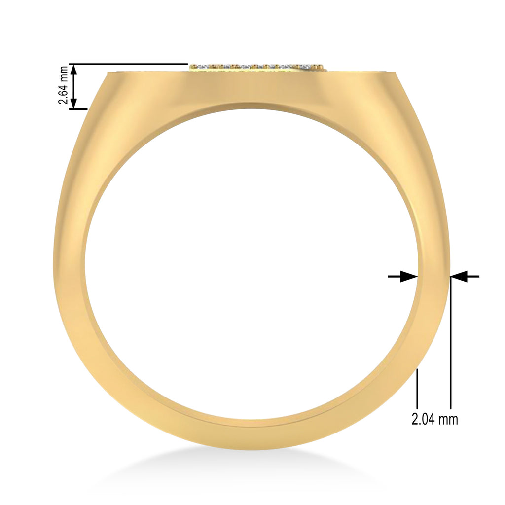 Diamond Cryptocurrency Bitcoin Men's Ring 14k Yellow Gold (0.34ct)