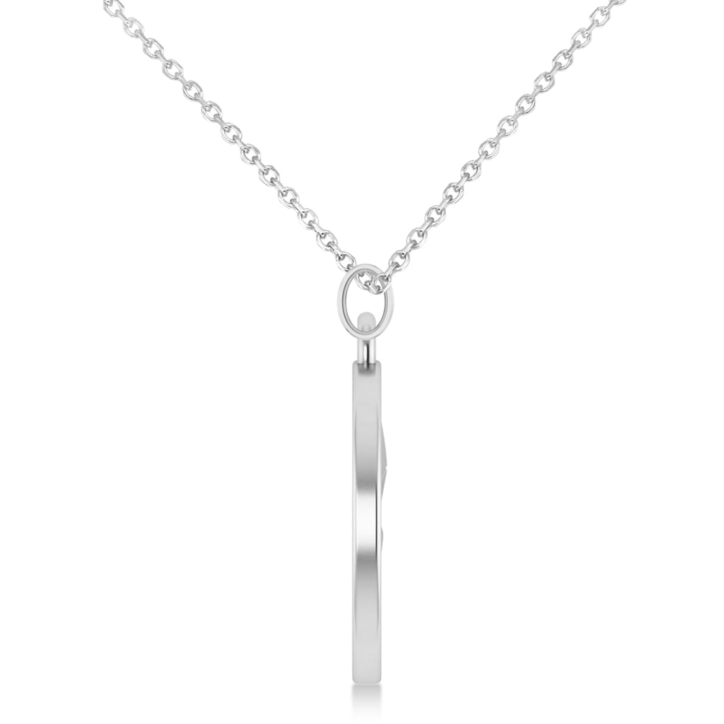 Cryptocurrency Ethereum Pendant Necklace With Bail 14k White Gold