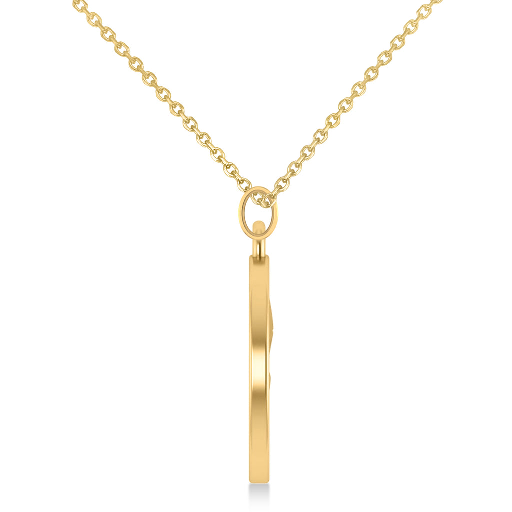 Cryptocurrency Ethereum Pendant Necklace With Bail 14k Yellow Gold