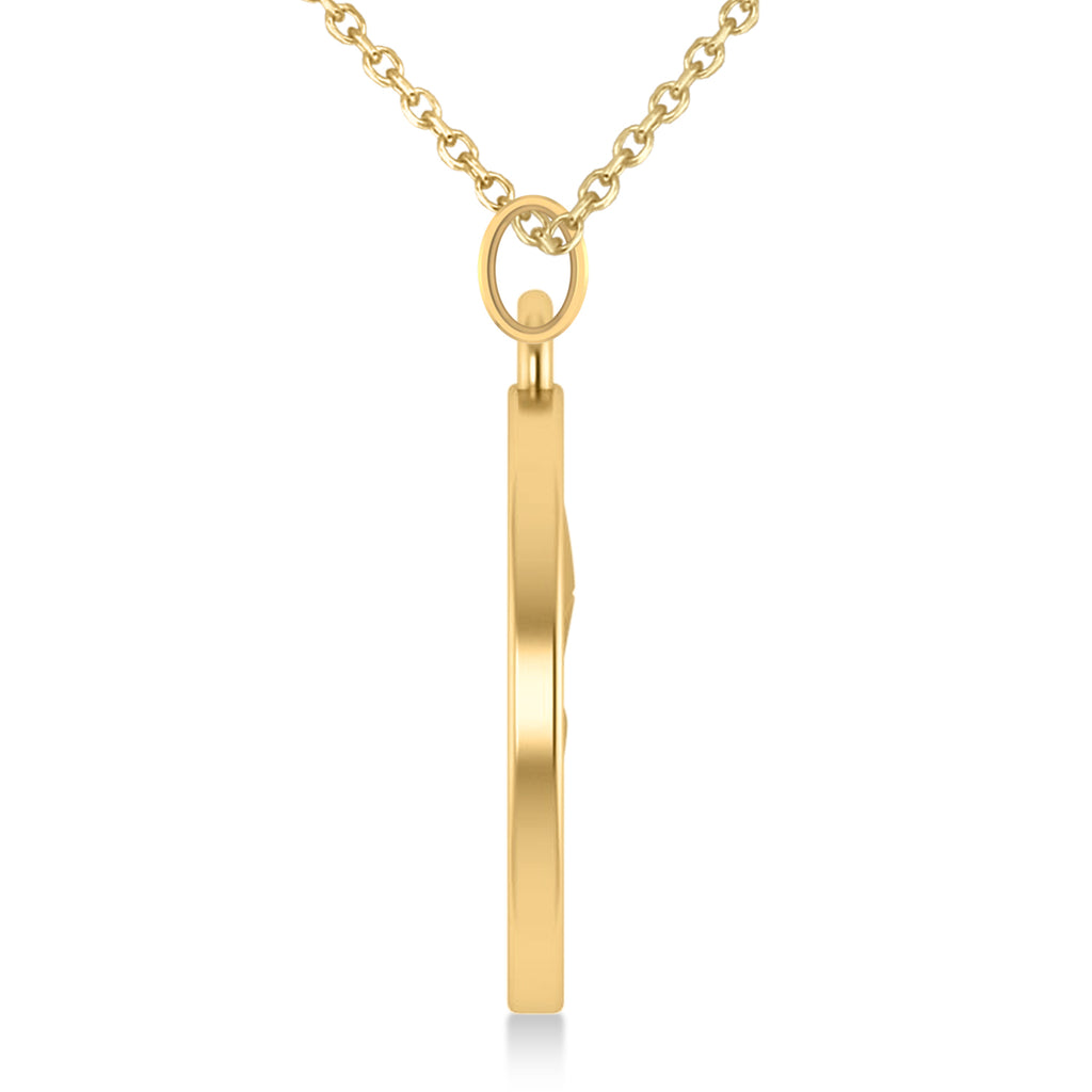 Cryptocurrency Ethereum Pendant Necklace With Bail 18k Yellow Gold