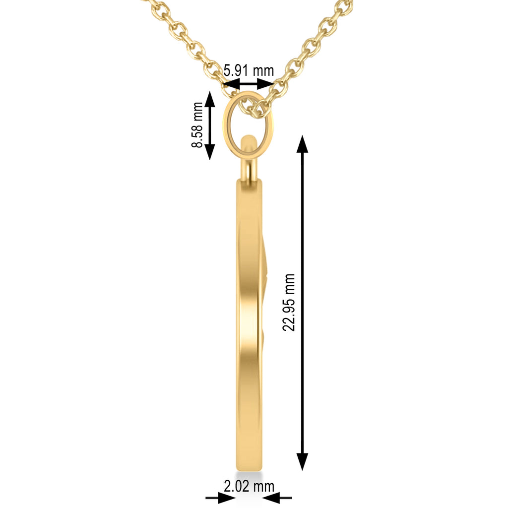 Cryptocurrency Ethereum Pendant Necklace With Bail 18k Yellow Gold