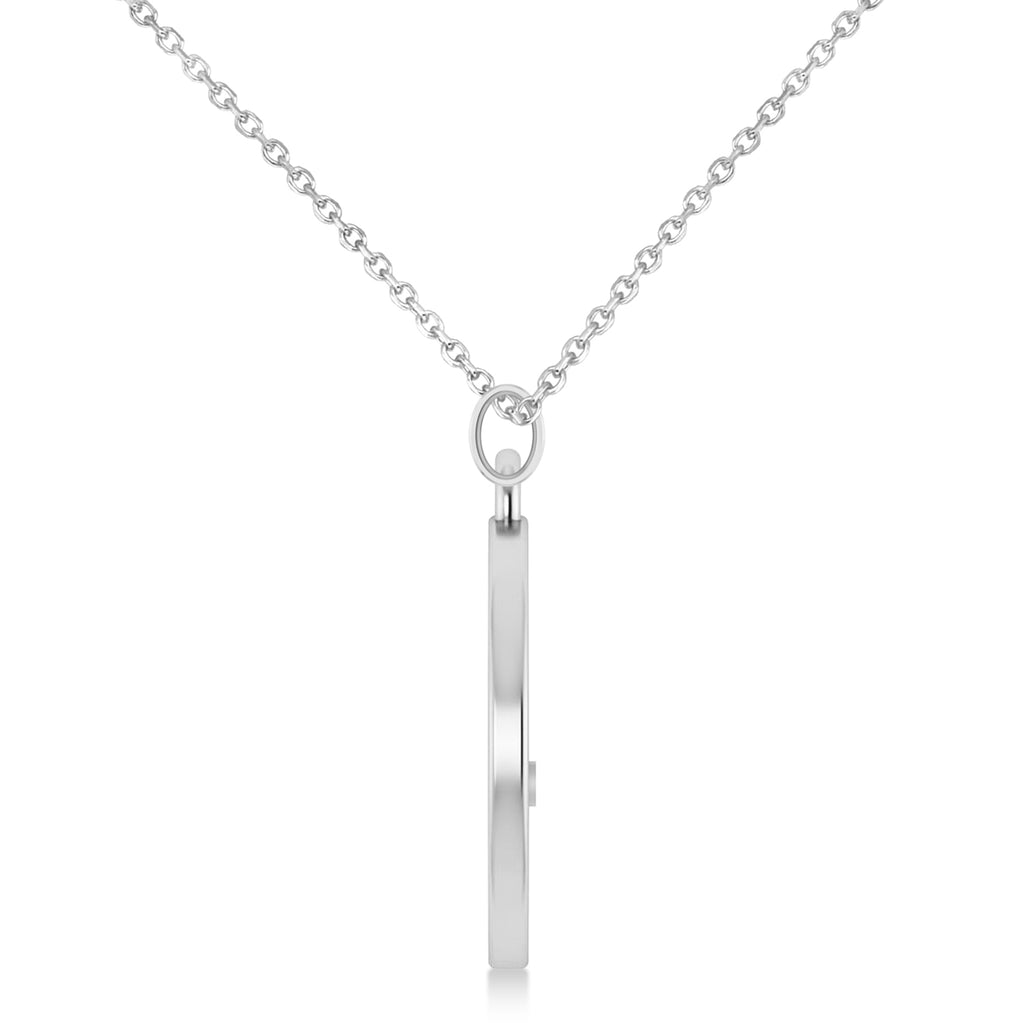Cryptocurrency Dogecoin Pendant Necklace With Bail 14k White Gold