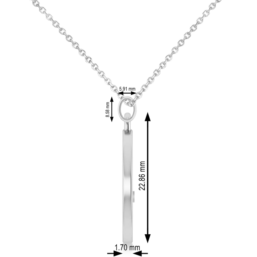 Cryptocurrency Dogecoin Pendant Necklace With Bail 14k White Gold