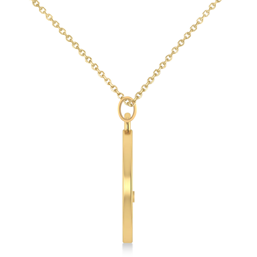 Cryptocurrency Dogecoin Pendant Necklace With Bail 14k Yellow Gold