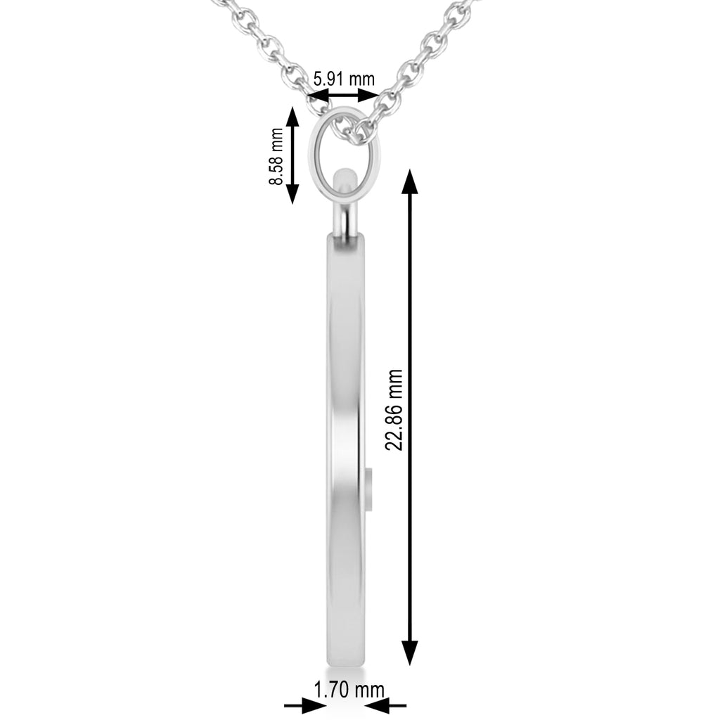 Cryptocurrency Dogecoin Pendant Necklace With Bail 18k White Gold