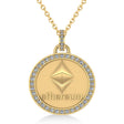 Diamond Cryptocurrency Ethereum Pendant Necklace With Bail 14k Yellow Gold (0.44ct)