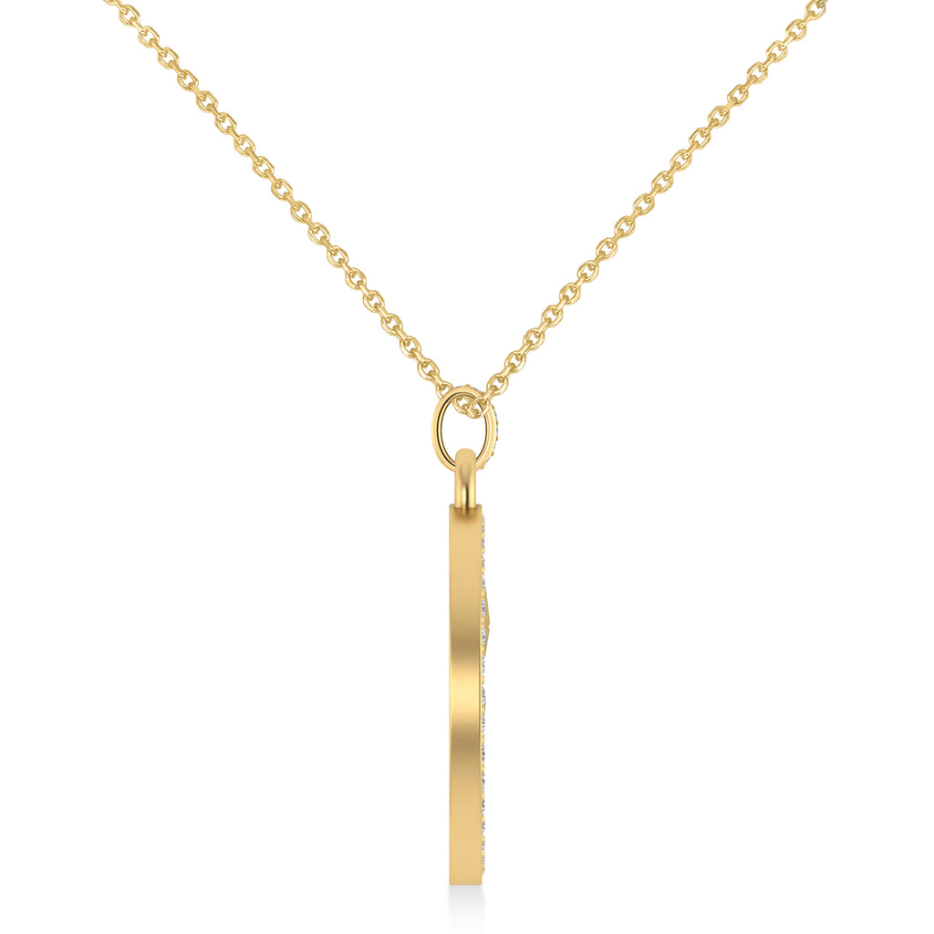 Diamond Cryptocurrency Ethereum Pendant Necklace With Bail 14k Yellow Gold (0.44ct)