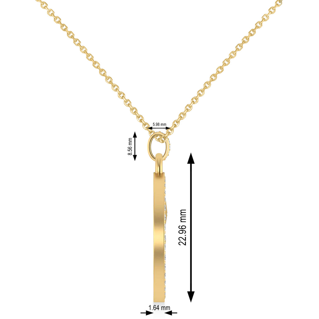 Diamond Cryptocurrency Ethereum Pendant Necklace With Bail 14k Yellow Gold (0.44ct)