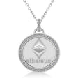 Diamond Cryptocurrency Ethereum Pendant Necklace With Bail 18k White Gold (0.44ct)