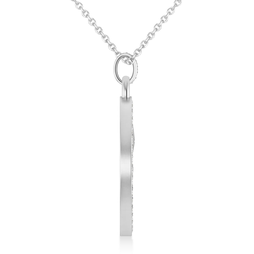 Diamond Cryptocurrency Ethereum Pendant Necklace With Bail 18k White Gold (0.44ct)