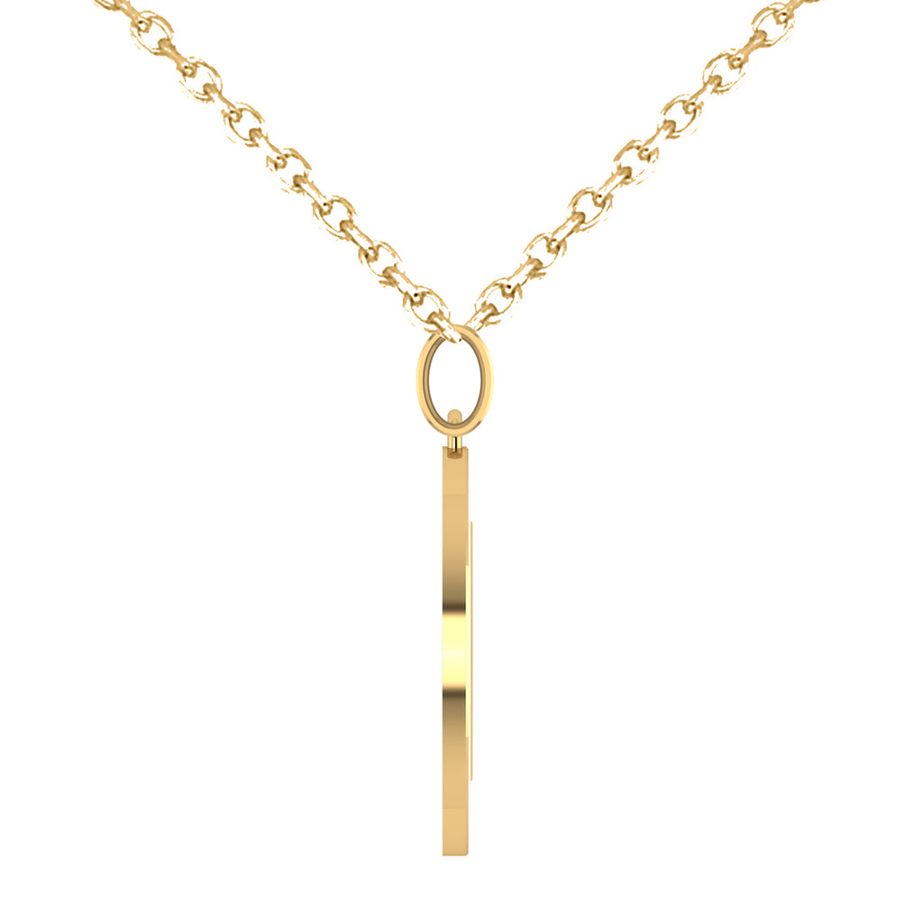 Large Cryptocurrency Bitcoin Pendant Necklace 18k Yellow Gold