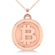 Medium Cryptocurrency Bitcoin Pendant Necklace 18k Rose Gold