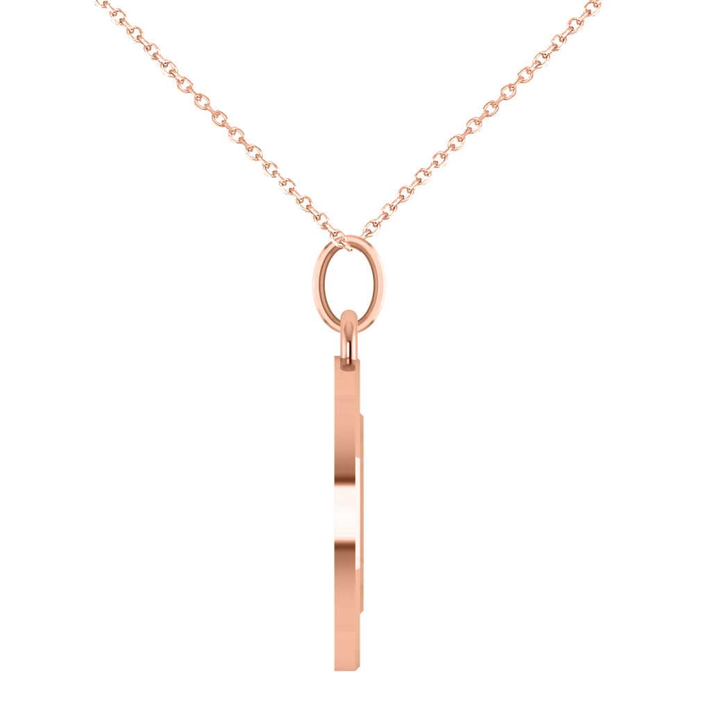 Medium Cryptocurrency Bitcoin Pendant Necklace 18k Rose Gold