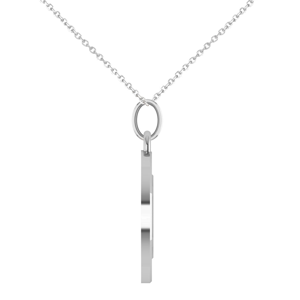 Medium Cryptocurrency Bitcoin Pendant Necklace 18k White Gold