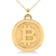Medium Cryptocurrency Bitcoin Pendant Necklace 18k Yellow Gold
