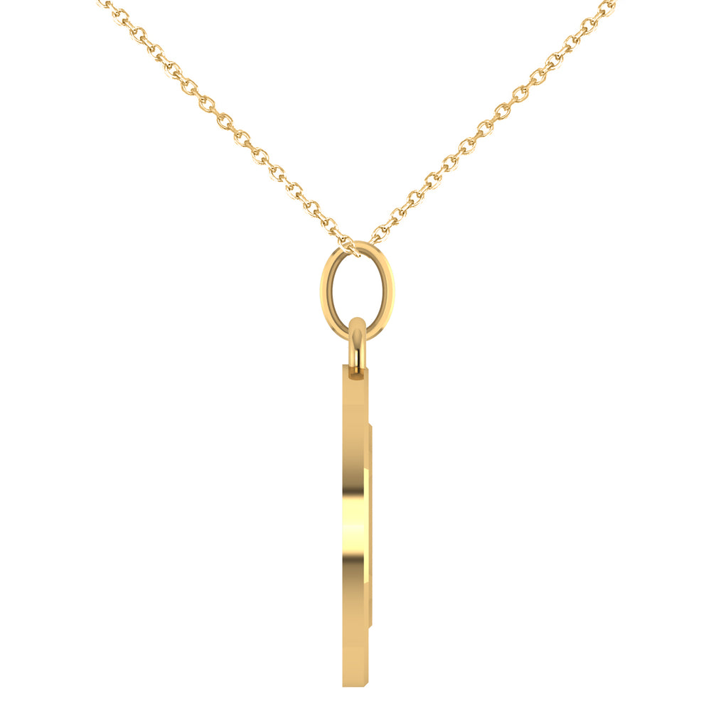Medium Cryptocurrency Bitcoin Pendant Necklace 18k Yellow Gold