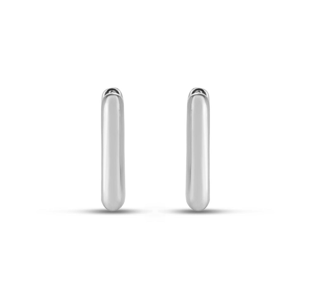 Rectangular Snap Hoop Earrings Sterling Silver