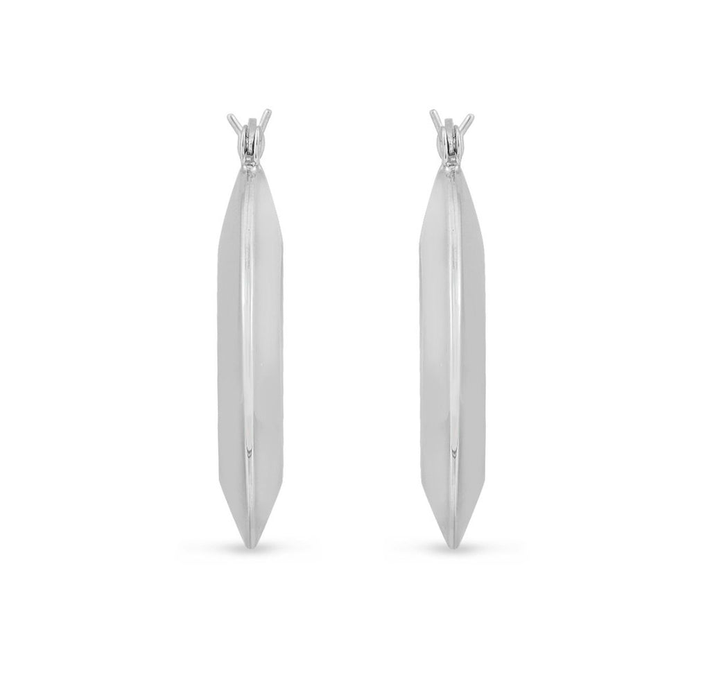 Large Puffed Round Hoop Earrings Sterling Silver