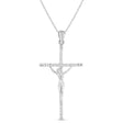 Crucifix Cross Charm Pendant Necklace Sterling Silver