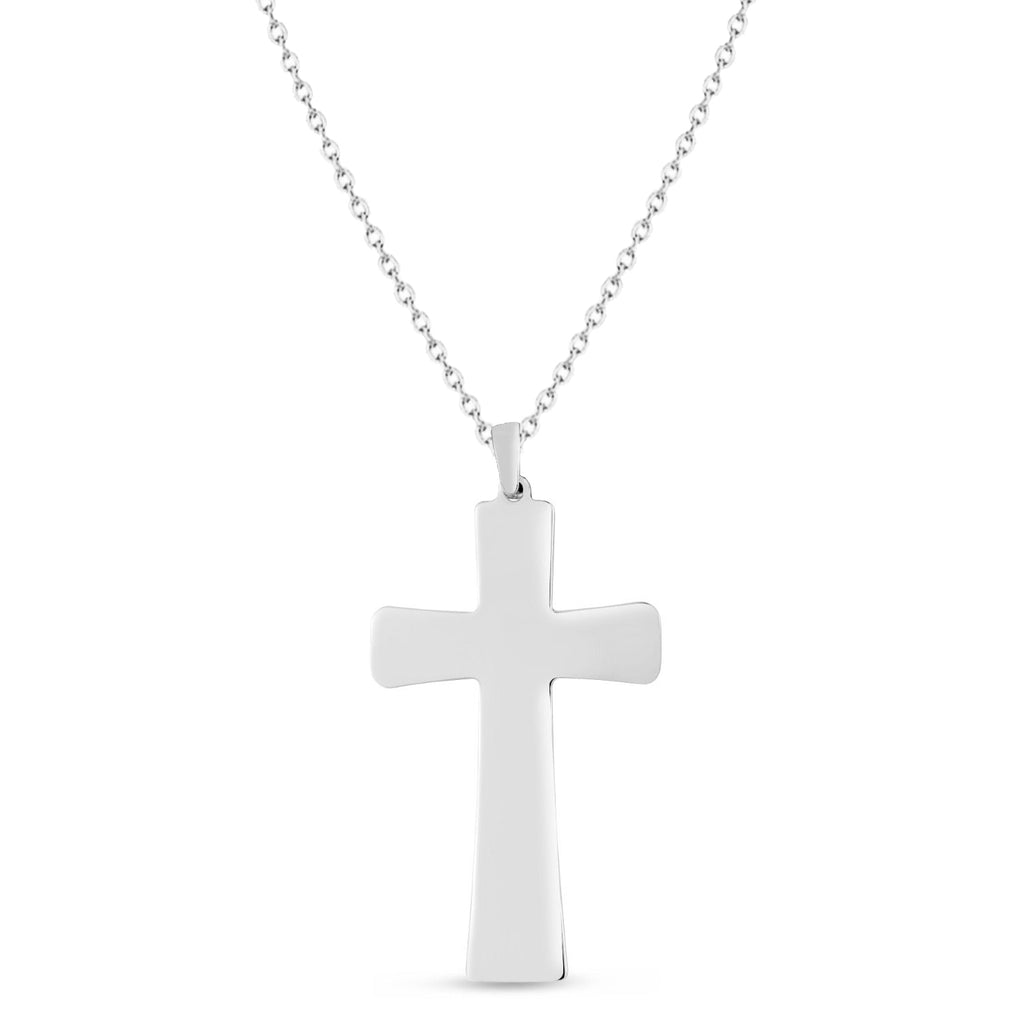 Crusader Cross Charm Pendant Necklace Sterling Silver