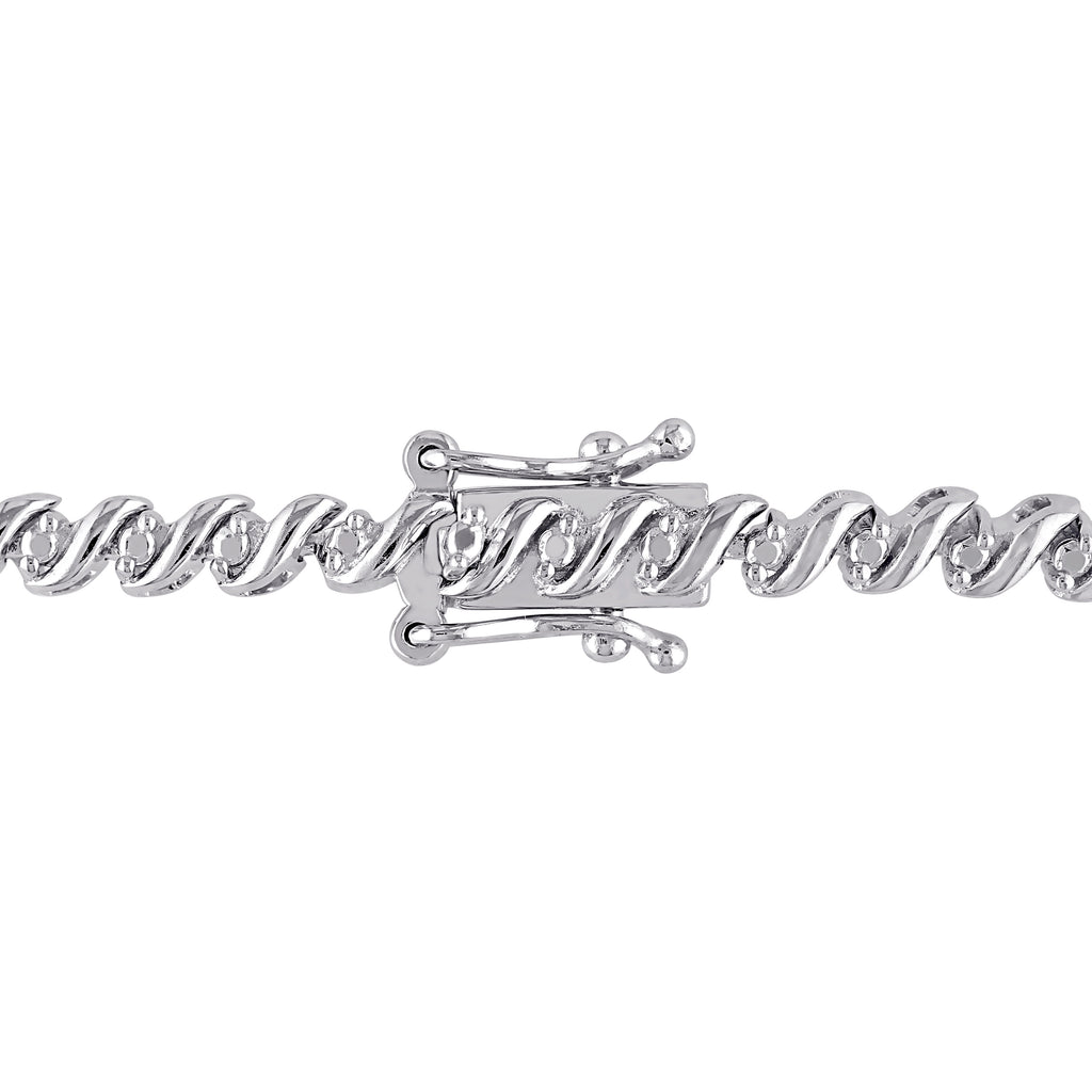 Diamond Accented Tennis Bracelet Sterling Silver (0.50ct)