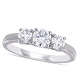 Round Cut Lab  Diamond 3-Stone Ring 14K White Gold (0.95ct)