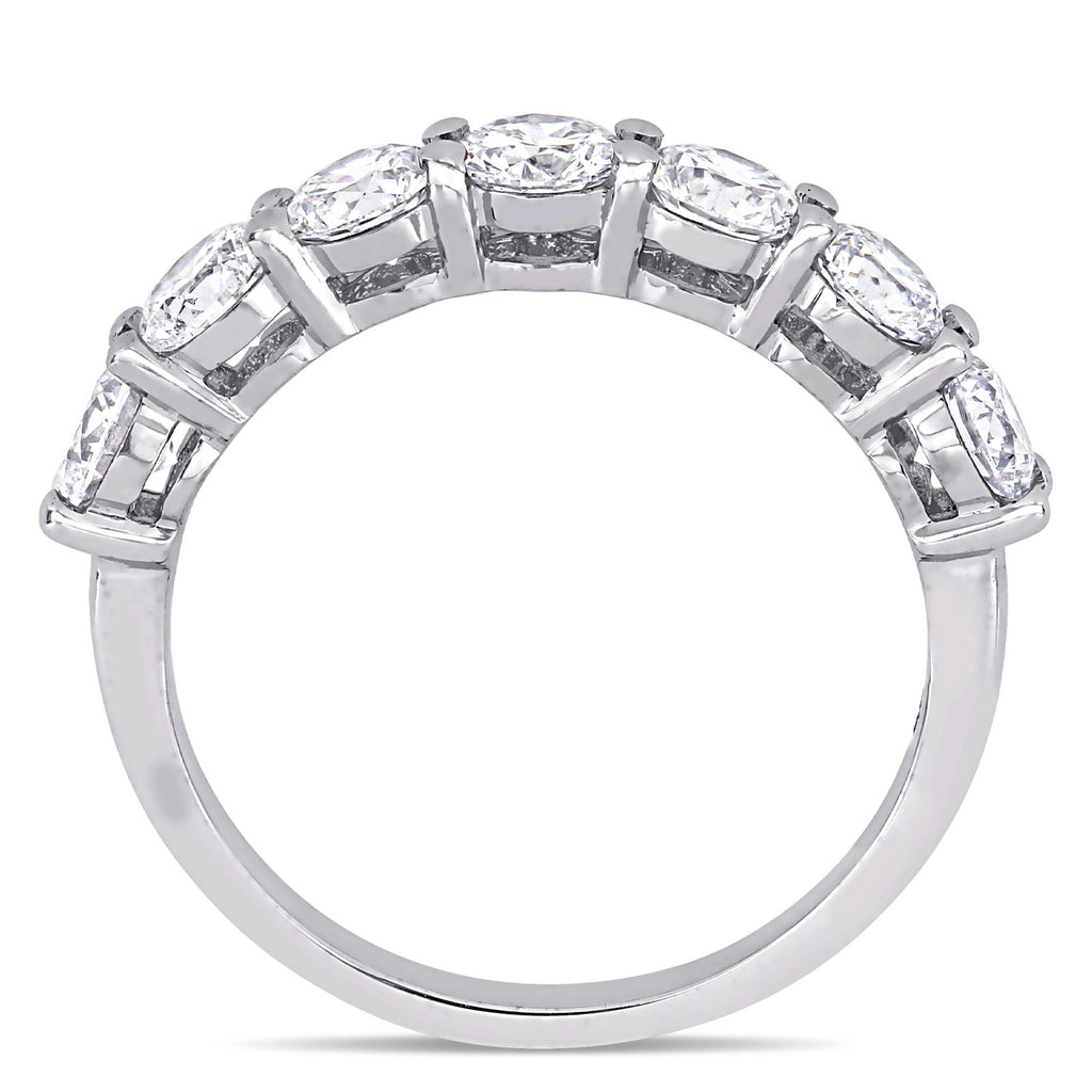 Round Cut Lab Grown Diamond Semi-Eternity Ring 14K White Gold (1.75ct)