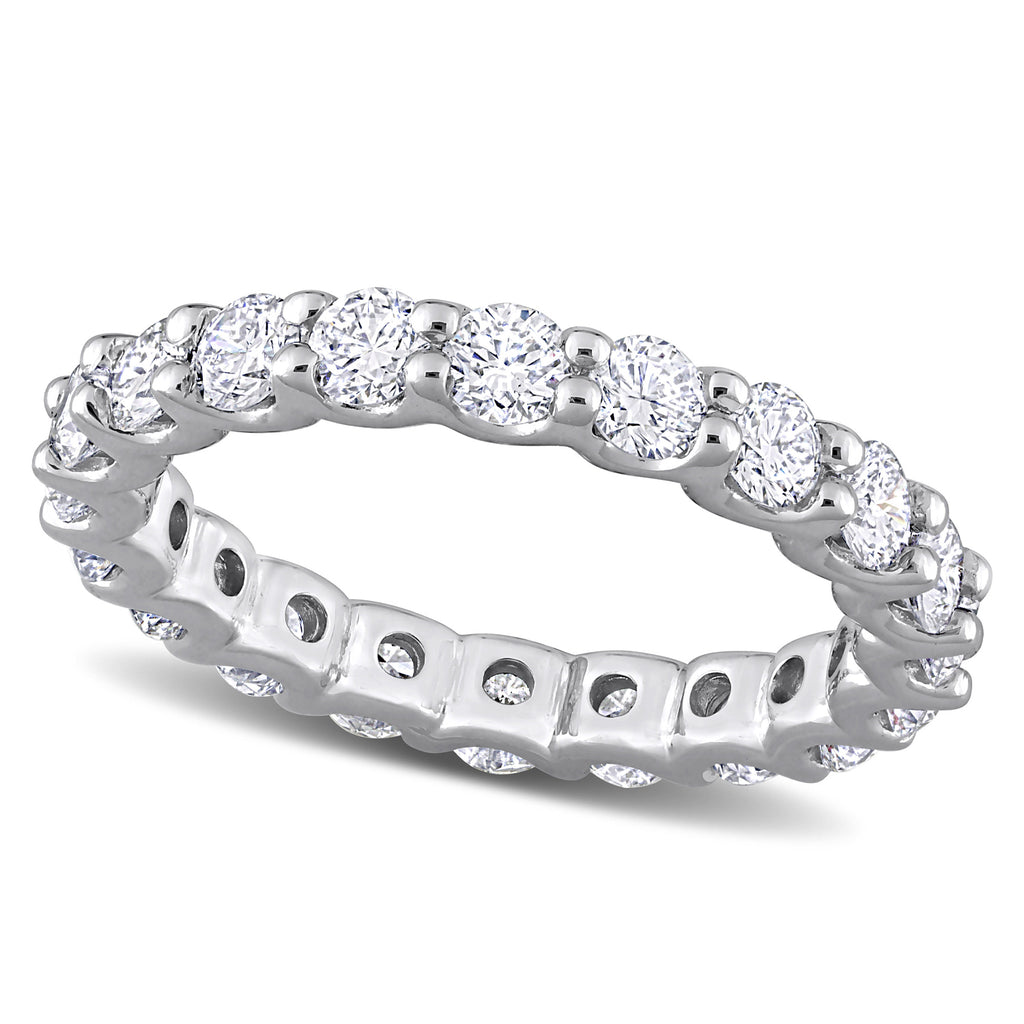 Round Cut Lab Grown Diamond Eternity Ring 14K White Gold (2.00ct)