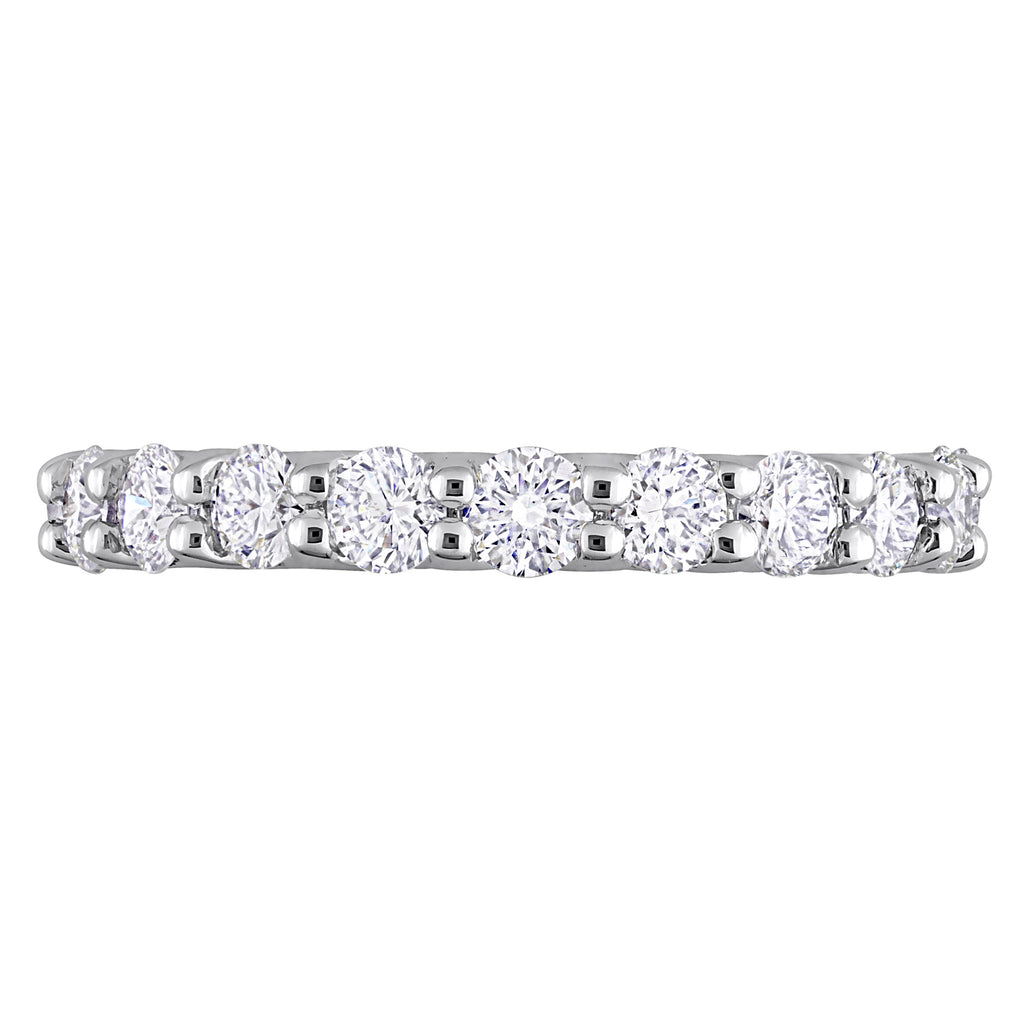 Round Cut Lab Grown Diamond Eternity Ring 14K White Gold (2.00ct)