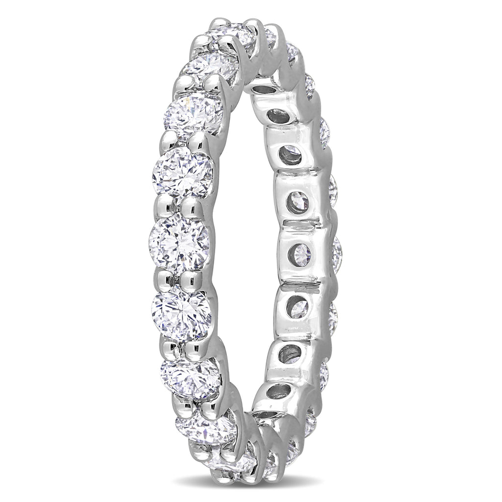 Round Cut Lab Grown Diamond Eternity Ring 14K White Gold (2.00ct)