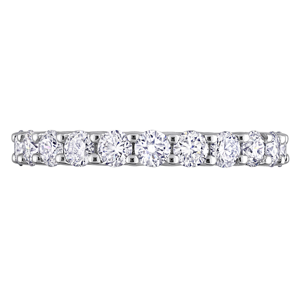 Round Cut Lab Grown Diamond Eternity Ring 14K White Gold (2.20ct)