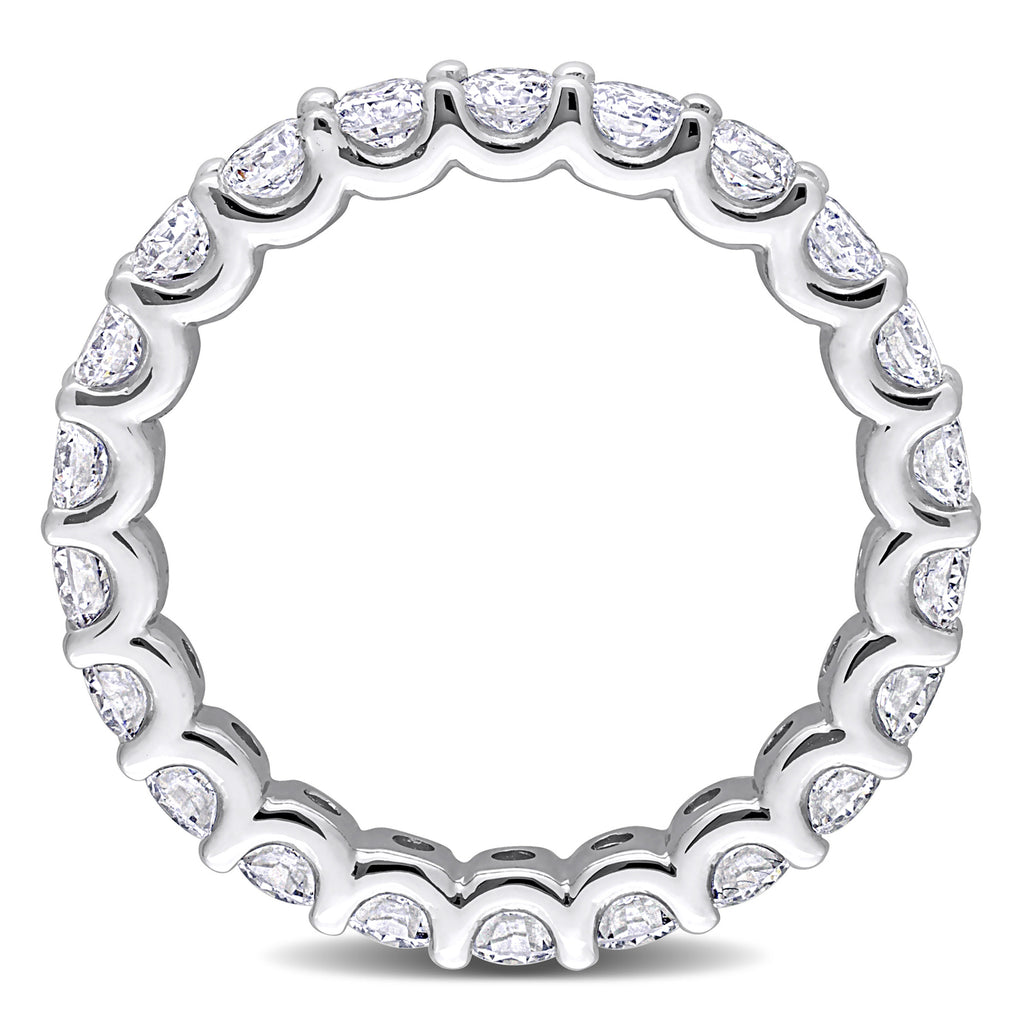 Round Cut Lab Grown Diamond Eternity Ring 14K White Gold (2.20ct)