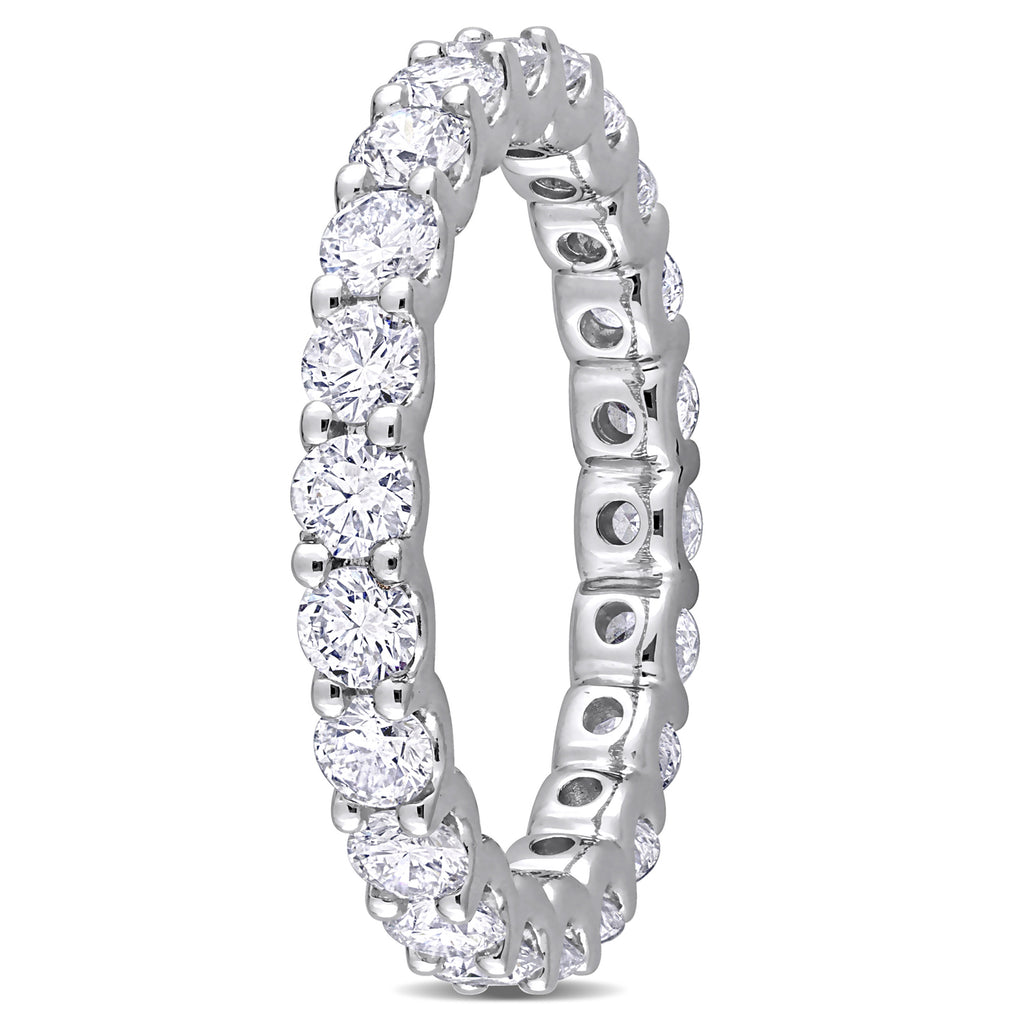 Round Cut Lab Grown Diamond Eternity Ring 14K White Gold (2.20ct)