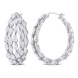 Marquise & Pear Cut Lab Grown Diamond Hoop Earrings 14k White Gold (10.96ct)