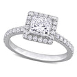 Princess Cut Lab Grown Diamond Engagement Ring 14K White Gold (1.50ct)
