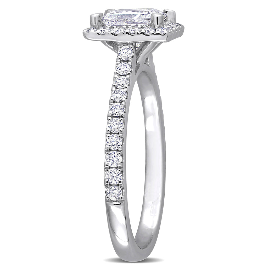Princess Cut Lab Grown Diamond Engagement Ring 14K White Gold (1.50ct)