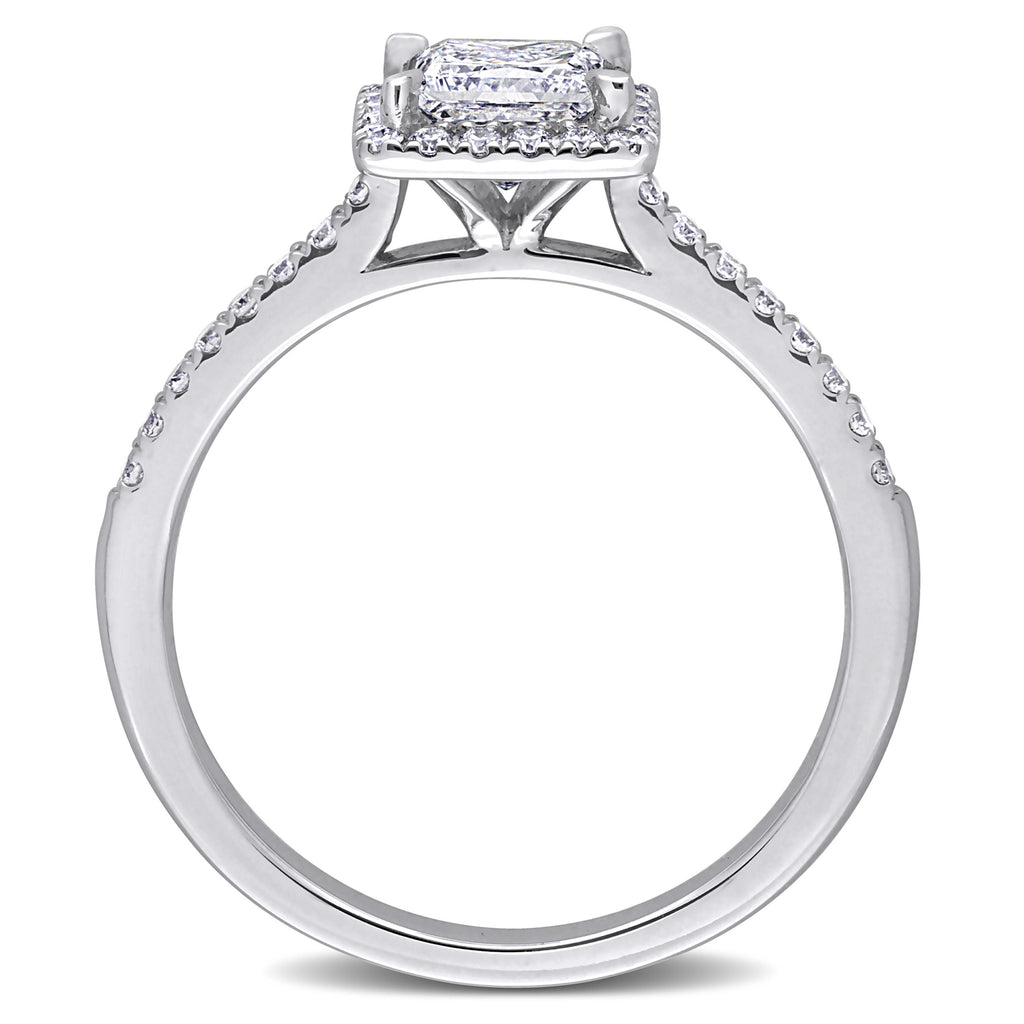 Princess Cut Lab  Diamond Engagement Ring 14K White Gold (1.00ct)