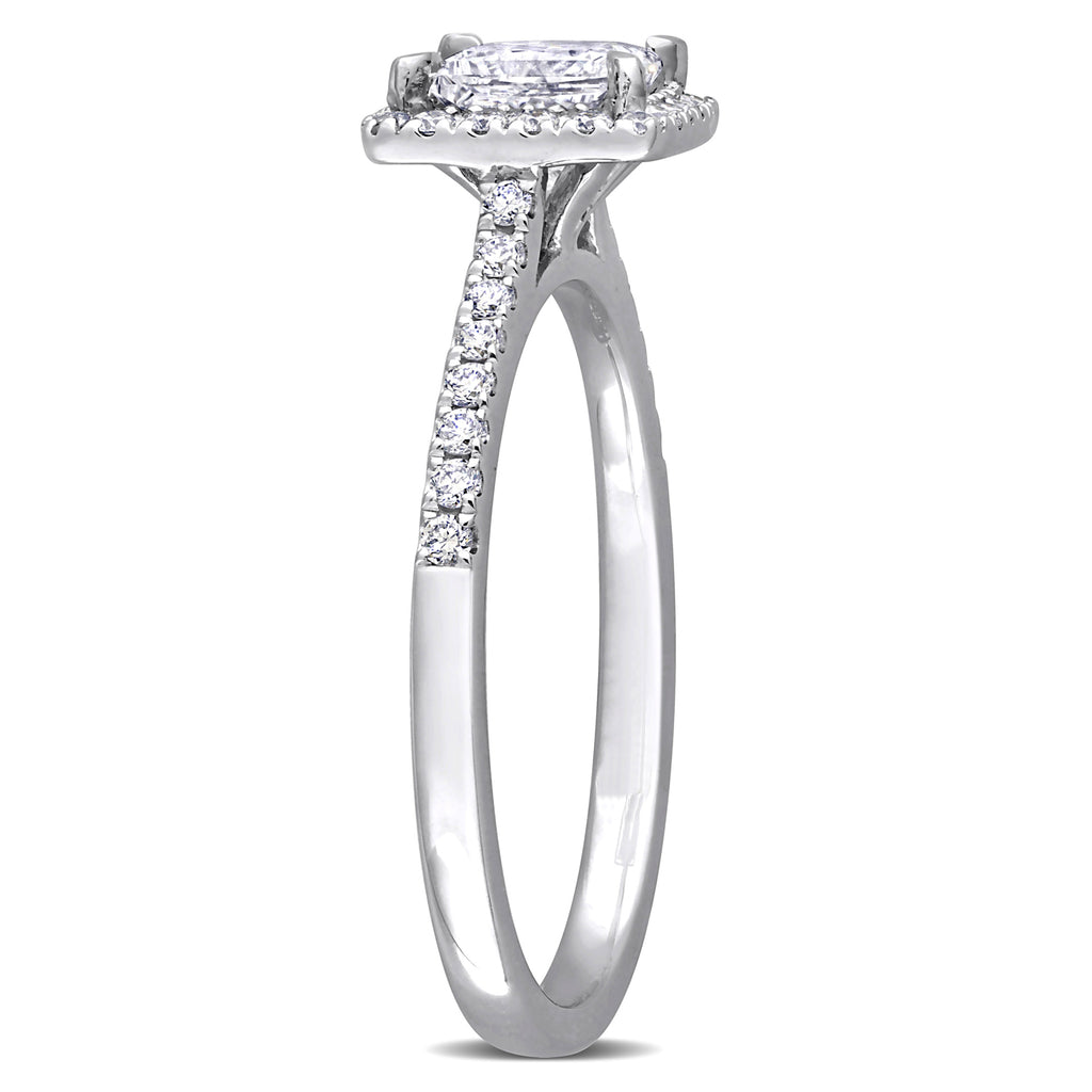 Princess Cut Lab  Diamond Engagement Ring 14K White Gold (1.00ct)